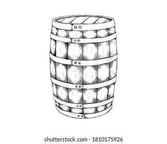 barrel single for wild west icon sketch hand drawn illustration isolated with white background