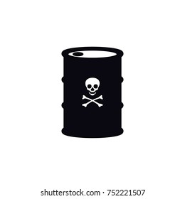 Barrel with skull and bones icon