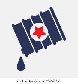 Barrel Star Icon. Flat Isolated Vector Silhouette