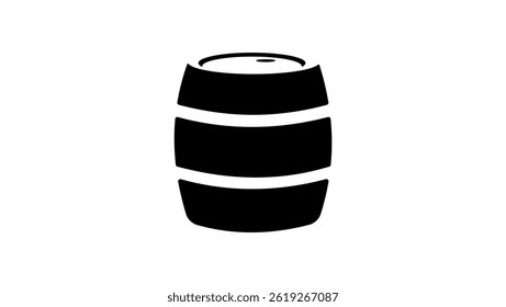 Barrel symbol,  black isolated silhouette