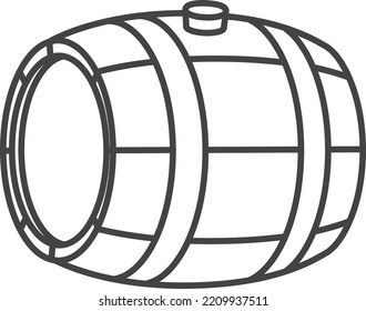 Barrel symbol. Wooden beverage container line icon