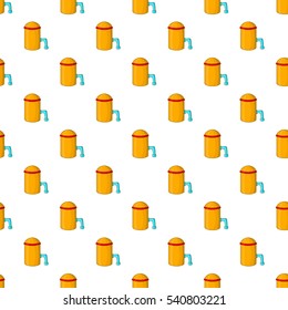 Barrel with tap pattern. Cartoon illustration of barrel with tap vector pattern for web