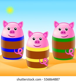 Barrel Three Little Pigs