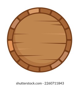 barrel top view flat vector illustration clipart isolated on white background