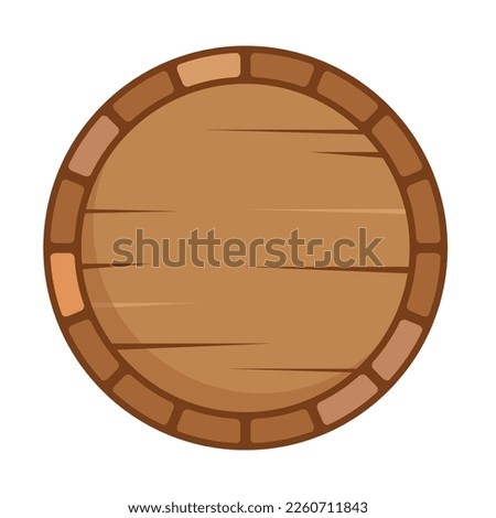 barrel top view flat vector illustration clipart isolated on white background