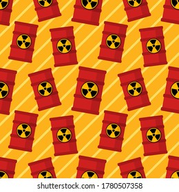 barrel toxic waste seamless pattern vector illustration 
