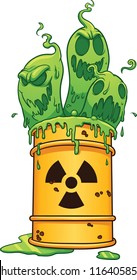 Barrel With Toxic Waste.  Vector Clip Art Illustration With Simple Gradients. All In A Single Layer.