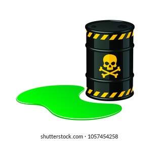 Barrel of toxic waste. Toxic waste vector illustration