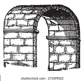 Barrel Vault, Vintage Engraved Illustration. Industrial Encyclopedia E.-O. Lami - 1875. 