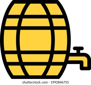 barrel vector color line icon
