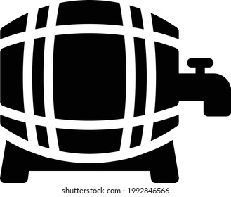 barrel vector glyph flat icon