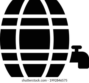 barrel vector glyph flat icon