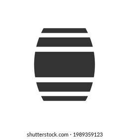 Barrel Vector Icon. Beer And Wine Wood Keg Container Symbol. Whiskey And Rum Brewery Sign. Simple Shape Alcohol Drink Logo.