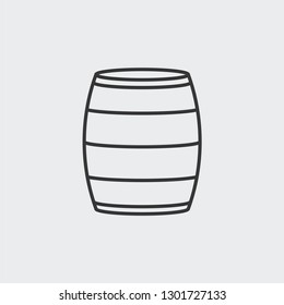 Barrel vector icon  beverage symbol