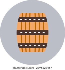 Barrel Vector Icon Flat Circle Style