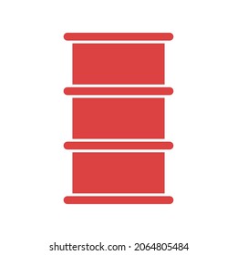 Barrel vector icon. Red symbol