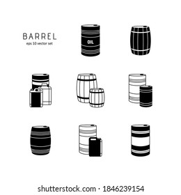 Barrel - Vektorsymbole auf weißem Hintergrund. Symbol für Web-, Infografik-, Print-Design und mobiles UX/UI-Kit. Vektorgrafik, EPS10.