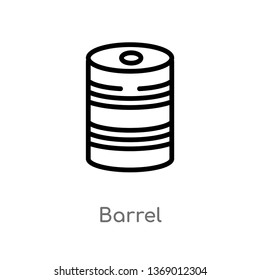 barrel vector line icon. Simple element illustration. barrel outline icon from industry concept. Can be used for web and mobile