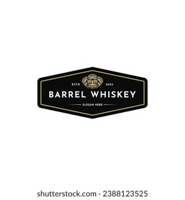 Fass Whiskey Bar Logo Design Vintage Retro