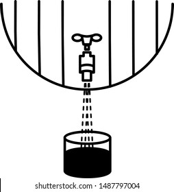 Barrel wine icon in outline style