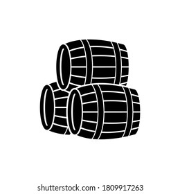 Barrel wooden icon, logo isolated on white background