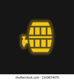 Barrel yellow glowing neon icon