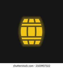 Barrel yellow glowing neon icon