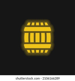 Barrel yellow glowing neon icon