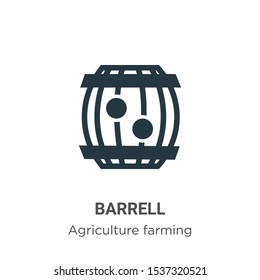 Barrell vector icon on white background. Flat vector barrell icon symbol sign from modern agriculture farming and gardening collection for mobile concept and web apps design.