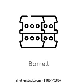 barrell vector line icon. Simple element illustration. barrell outline icon from farming and gardening concept. Can be used for web and mobile