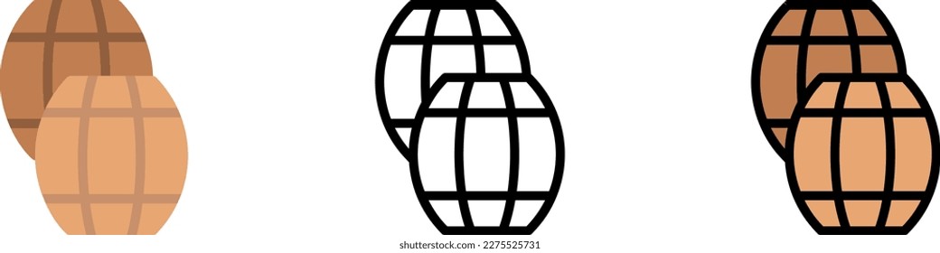 Barrels, beer vector icon in different styles. Line, color, filled outline