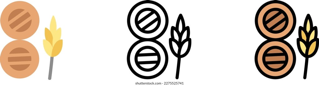 Barrels, beer vector icon in different styles. Line, color, filled outline
