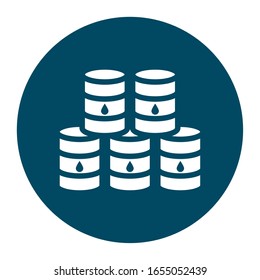 barrels block and flat style icon design, Oil industry Gas energy fuel technology power industrial production and petroleum theme Vector illustration