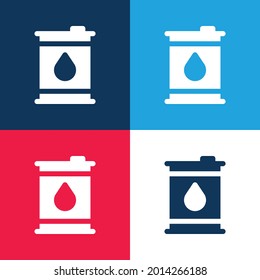 Barrels blue and red four color minimal icon set