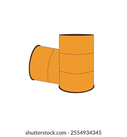 Barrels chemical waste vector illustration. Radioactive contamination of industrial waste, hazardous chemical materials, toxic environmental pollution