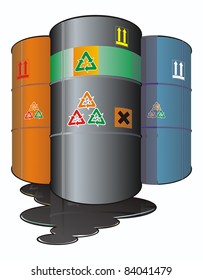 barrels with chemicals,pollutions , ecological concept