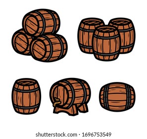 Barrels collection set. Collection icon barrels. Vector