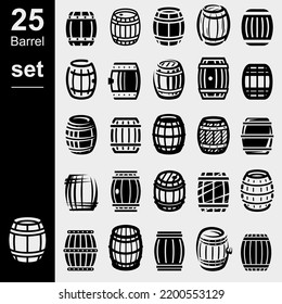 Barrels collection set. Collection icon barrels. Vector