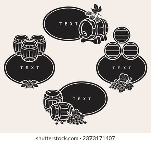 Barrels collection set. Collection icon barrels. Vector