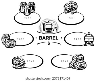 Conjunto de colecciones Barrels. Barreras de icono de colección. Vector