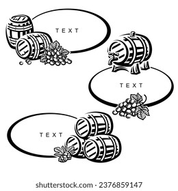 Barrels collection set. Collection icon barrels. Vector