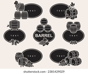Barrels collection set. Collection icon barrels. Vector