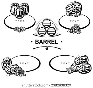 Barrels collection set. Collection icon barrels. Vector