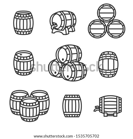 Barrels collection set. Collection icon barrels. Vector