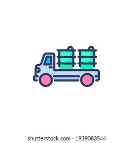 barrels delivery icon in vector. Logotype