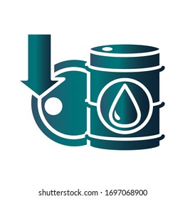 barrels downturn collapse trade crisis economy, oil price crash vector illustration gradient style icon