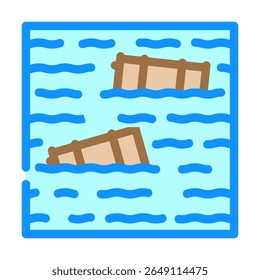 barris ícone de cor de água flutuante vetor. barris sinal de água flutuante. ilustração de símbolo isolado