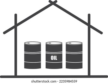 Barrels of fuel icon, oil fuel icon black vector