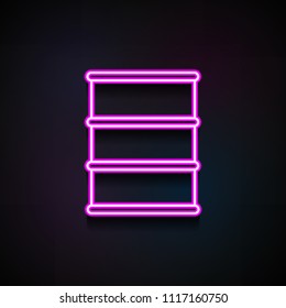 barrels icon. Element of logistics icons for mobile concept and web apps. Neon barrels icon can be used for web and mobile apps