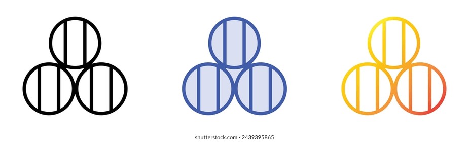 barrels icon. Linear, Blue Fill and Gradient Style Design Isolated On White Background